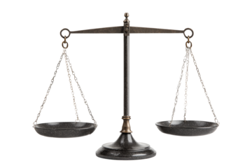 Weighing balance scales isolated on transparent background