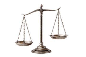 Vector balance scales isolated on transparent background