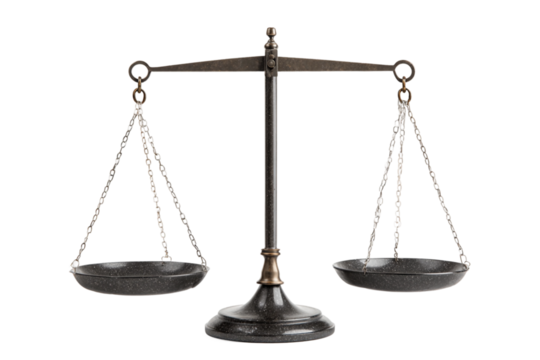 Weighing balance scales isolated on transparent background