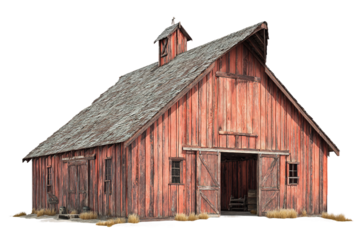 Large barn isolated on transparent background