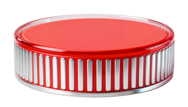 Studio close-up of a ribbed matte orange cylinder pedestal, consistent vertical columns, soft rounded top and base, minimal white backdrop.