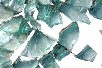 Smashing broken glass isolated on transparent background