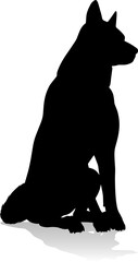 A detailed animal silhouette of a pet dog