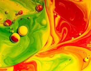 Vibrant abstract swirls and orbs of primary colors