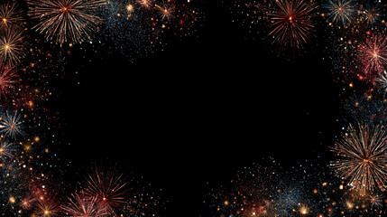 Fototapeta premium Colorful fireworks light up the night sky during a celebration event