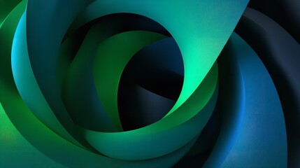 Abstract spiral with green and blue gradient color, modern design concept