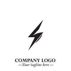 Sleek Electrical Logo Symbol on a Clean White Background for Modern Branding Design Elements Art