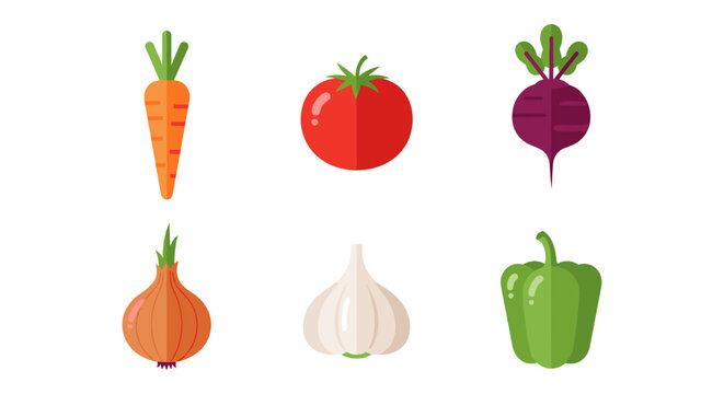 Colorful flat design vegetables collection