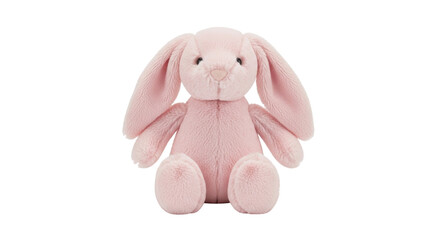 Isolated pink bunny stuffed animal toy for baby girls kids, soft plush cuddly rabbit gift
