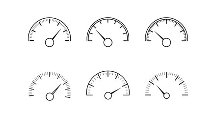 Minimalist gauge design set with varying styles and indicators