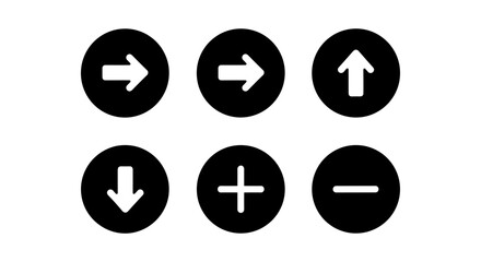 Fototapeta premium Set of circular symbols with arrows and mathematical signs in minimalist style