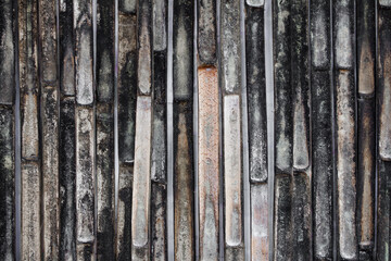 Fototapeta premium Unclean bamboo fence with mold