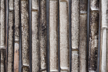 Obraz premium Unclean bamboo fence with mold