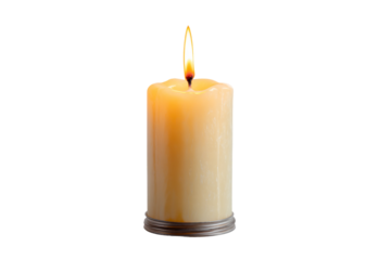 Flickering candle isolated on transparent background