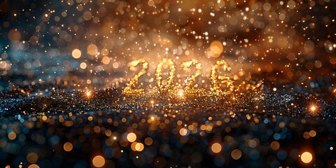 Panoramic Golden Sparkles Year 2026 Celebration Background