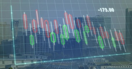 Candlestick overlay showing candles shifting and value climbing after data update showing recovery