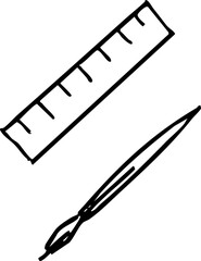 hand-drawn elements, children's school drawing, vector