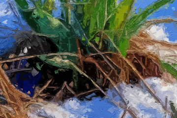 Various oil paintings, flowers, chrysanthemums, tulips, mountain scenery, flying cranes, welcoming guests, and pine trees