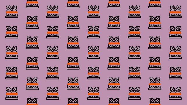 Patterned Background with Repeating Tiki Mask Motifs.