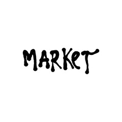 market text design, market word design, market typography