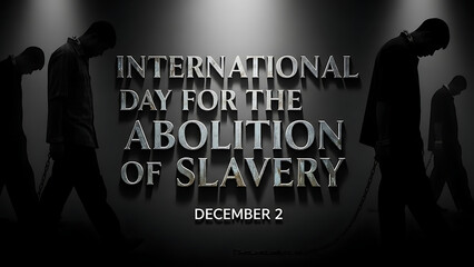 International day for the abolition of slavery with silhouetted figures 4K and HD image