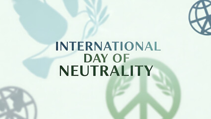 International day of neutrality with peace symbols and globe graphic elements, 4K and HD image