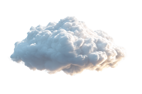 Cartoon cloud thought bubble isolated on transparent background