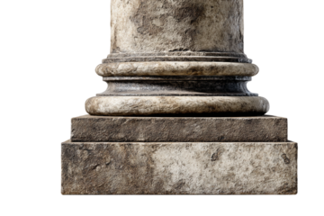 Stone column base isolated on transparent background