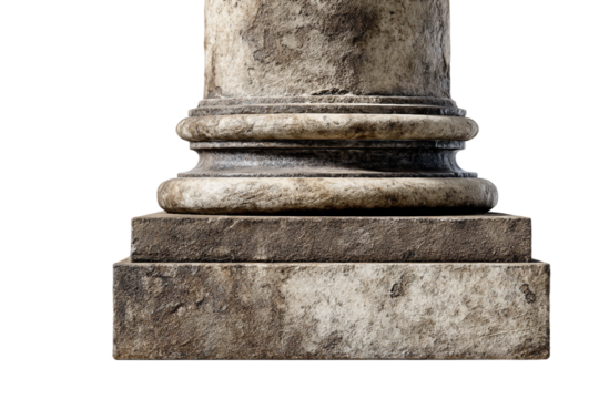 Stone column base isolated on transparent background - Powered by Adobe
