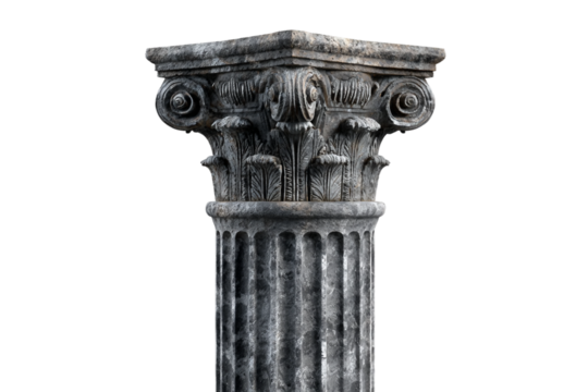 Architectural column base isolated on transparent background
