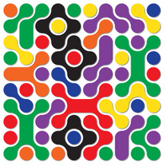 Pattern Design of Rounded Blob Nodes Rainbow.