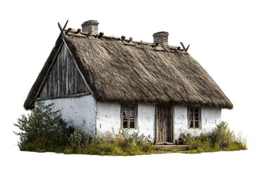 Traditional cottage isolated on transparent background
