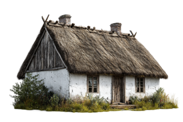 Traditional cottage isolated on transparent background