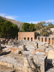 Obraz premium Remains of buildings at the Gortyna Archaeological Site on the Greek island of Crete
