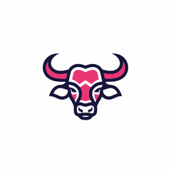 Minimalist design of a bull s head with a modern and stylish appearance