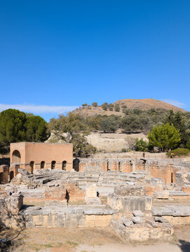 Remains of buildings at the Gortyna Archaeological Site on the Greek island of Crete