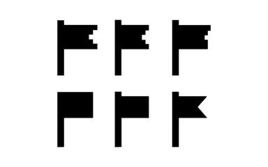 Obraz premium Variety of minimal flag icons in silhouette style for digital designs