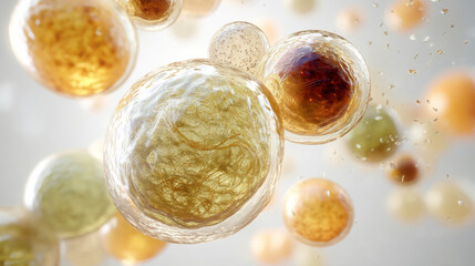 Floating biological cells with fibrous textures