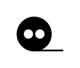 Fototapeta premium Minimalist black and white film roll icon for creative projects and media production needs