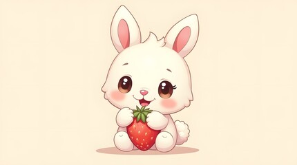 Chibi rabbit with large bright eyes and a sweet kawaii expression