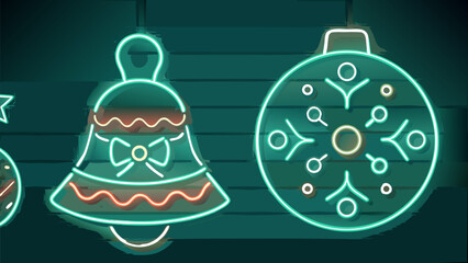 Bright neon Christmas ornaments bring festive cheer with glowing holiday spirit and joyful winter celebrations
