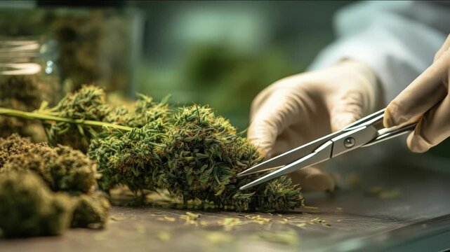 A scientist's hands carefully crushing and sifting a dry soil sample for lab analysis