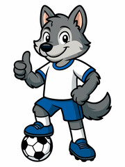 Wolf football mascot logo illustration