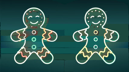 Festive gingerbread men glowing joyfully celebrate Christmas holiday season with sweet smiles and delightful style
