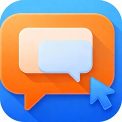 Fototapeta premium Messaging app icon with cursor