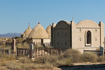 Cemetery in Nurum village near Kalinino city. Kazakhstan. Asia. 