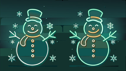 Festive glowing snowmen bring winter holiday cheer for Christmas and New Year celebrations, a modern design