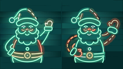 Festive Christmas Santa Claus neon signs bring holiday cheer to your seasonal projects and designs for winter fun