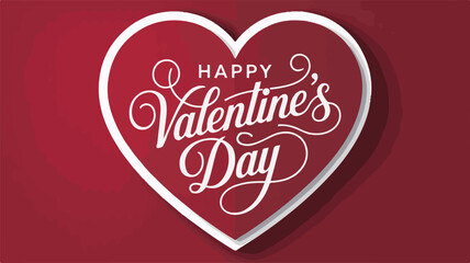 Valentine's Day Greeting Heart-Shaped Design with Elegant Script and Festive Message for Romance