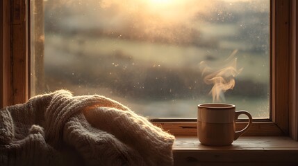 Winter holidays atmosphere in a warm and cosy English countryside cottage interior